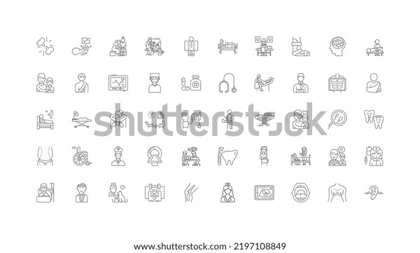 Patient Ideas Linear Icons Line Signs Stock Vector (Royalty Free ...