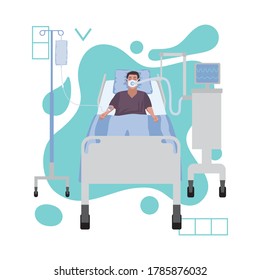 Patient In Intensive Care With A Ventilator. Abstract Pattern