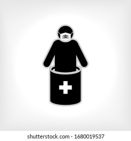 Patient Isolated Icon. Universal Interface Element, Sign and Symbol - Vector.