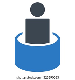 Patient Isolation vector icon. Style is bicolor flat symbol, smooth blue colors, rounded angles, white background.
