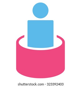 Patient Isolation vector icon. Style is bicolor flat symbol, pink and blue colors, rounded angles, white background.