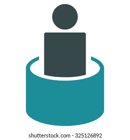 Patient Isolation vector icon. Style is bicolor flat symbol, soft blue colors, rounded angles, white background.