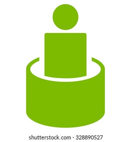 Patient Isolation vector icon. Style is flat symbol, eco green color, rounded angles, white background.