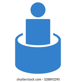 Patient Isolation vector icon. Style is flat symbol, cobalt color, rounded angles, white background.