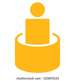 Patient Isolation vector icon. Style is flat symbol, yellow color, rounded angles, white background.