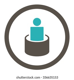 Patient Isolation vector icon. Style is bicolor flat rounded symbol, grey and cyan colors, rounded angles, white background.
