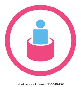 Patient Isolation vector icon. Style is bicolor flat rounded symbol, pink and blue colors, rounded angles, white background.