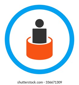 Patient Isolation vector icon. Style is flat rounded symbol, bright colors, rounded angles, white background.