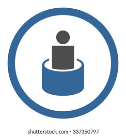 Patient Isolation vector icon. Style is bicolor flat rounded symbol, cobalt and gray colors, rounded angles, white background.