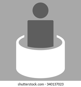 Patient Isolation vector icon. Style is bicolor flat symbol, dark gray and white colors, rounded angles, silver background.