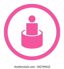 Patient Isolation vector icon. Style is flat rounded symbol, pink color, rounded angles, white background.