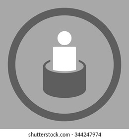Patient Isolation vector icon. Style is bicolor flat rounded symbol, dark gray and white colors, rounded angles, silver background.