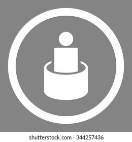 Patient Isolation vector icon. Style is flat rounded symbol, white color, rounded angles, gray background.