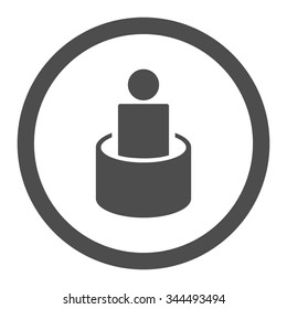Patient Isolation vector icon. Style is flat rounded symbol, gray color, rounded angles, white background.