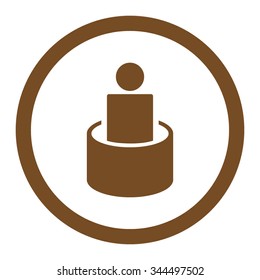 Patient Isolation vector icon. Style is flat rounded symbol, brown color, rounded angles, white background.