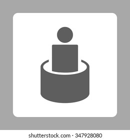 Patient Isolation vector icon. Style is flat rounded square button, dark gray and white colors, silver background.