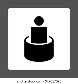 Patient Isolation vector icon. Style is flat rounded square button, black and white colors, gray background.
