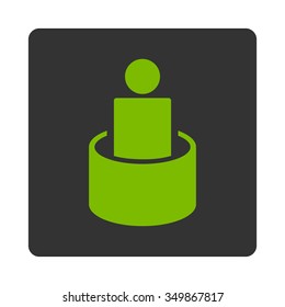 Patient Isolation vector icon. Style is flat rounded square button, eco green and gray colors, white background.