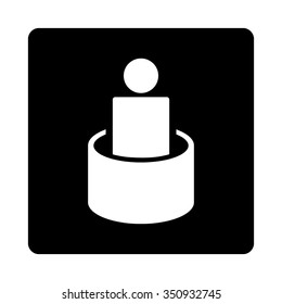 Patient Isolation vector icon. Style is flat rounded square button, white and black colors, white background.