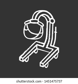 Patient lift chalk icon. Physically disabled people lifter device. Transferring immobile hospital patient. Handicapped equipment, mobility aid. Isolated vector chalkboard illustration