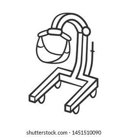 Patient lift linear icon. Physically disabled people lifter device. Transferring immobile hospital patient Thin line illustration. Contour symbol. Vector isolated outline drawing. Editable stroke