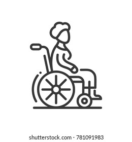 Patient - line design single isolated icon