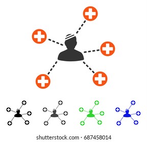Patient Links flat vector icon. Colored patient links gray, black, blue, green pictogram variants. Flat icon style for graphic design.