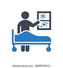 Patient Looking at Window Icon On White Background