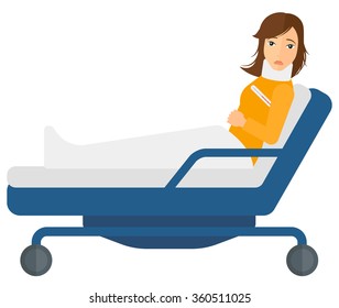 Patient lying in bed.