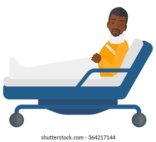 Patient lying in bed.