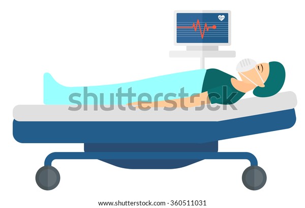 Patient Lying Bed Heart Monitor Stock Vector (Royalty Free) 360511031