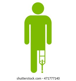 Patient Man icon. Vector style is flat iconic symbol with rounded angles, eco green color, white background.