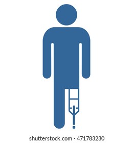 Patient Man icon. Vector style is flat iconic symbol with rounded angles, cobalt color, white background.