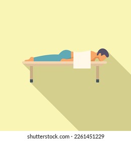 Patient massage icon flat vector. Doctor therapy. Rehab care
