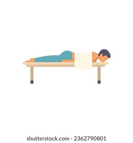 Patient massage icon flat vector. Doctor therapy. Rehab care isolated