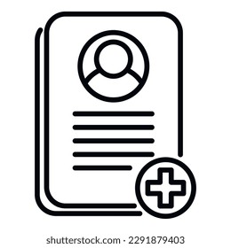 Patient medical card icon outline vector. Doctor record. Report profile