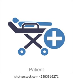 Patient and medical care icon concept