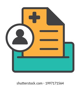 Patient medical record flat icon for apps or websites