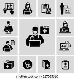 Patient Medical Record Vector Icons 