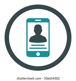 Patient Mobile Account vector icon. Style is bicolor flat rounded symbol, soft blue colors, rounded angles, white background.