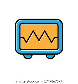 Patient Monitor Filled Outline Icon Vector Design