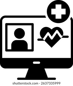 Patient Monitor Icon Mixed Vector Illustration