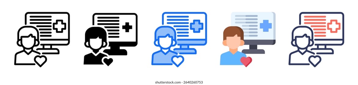 Patient Monitor Icon Multiple Style