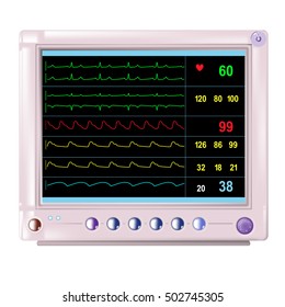 Patient Monitor Medical Device  For Hospitals Isolated Vector