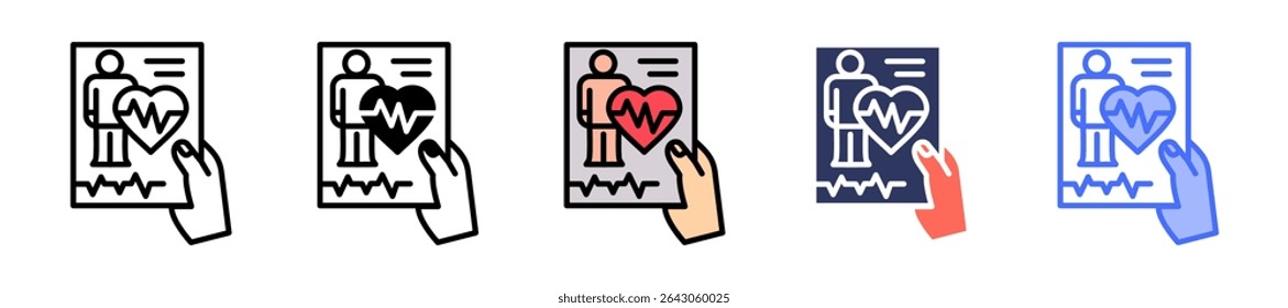 Patient Monitoring Icon Multiple Vector Illustration