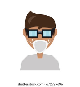 Patient with mouht cover