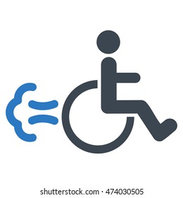 Patient Movement icon. Vector style is bicolor flat iconic symbol with rounded angles, smooth blue colors, white background.
