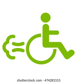 Patient Movement icon. Vector style is flat iconic symbol with rounded angles, eco green color, white background.