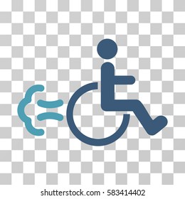Patient Movement vector icon. Illustration style is flat iconic bicolor cyan and blue symbol on a transparent background.