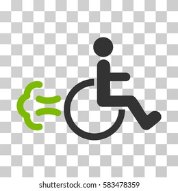 Patient Movement vector icon. Illustration style is flat iconic bicolor eco green and gray symbol on a transparent background.